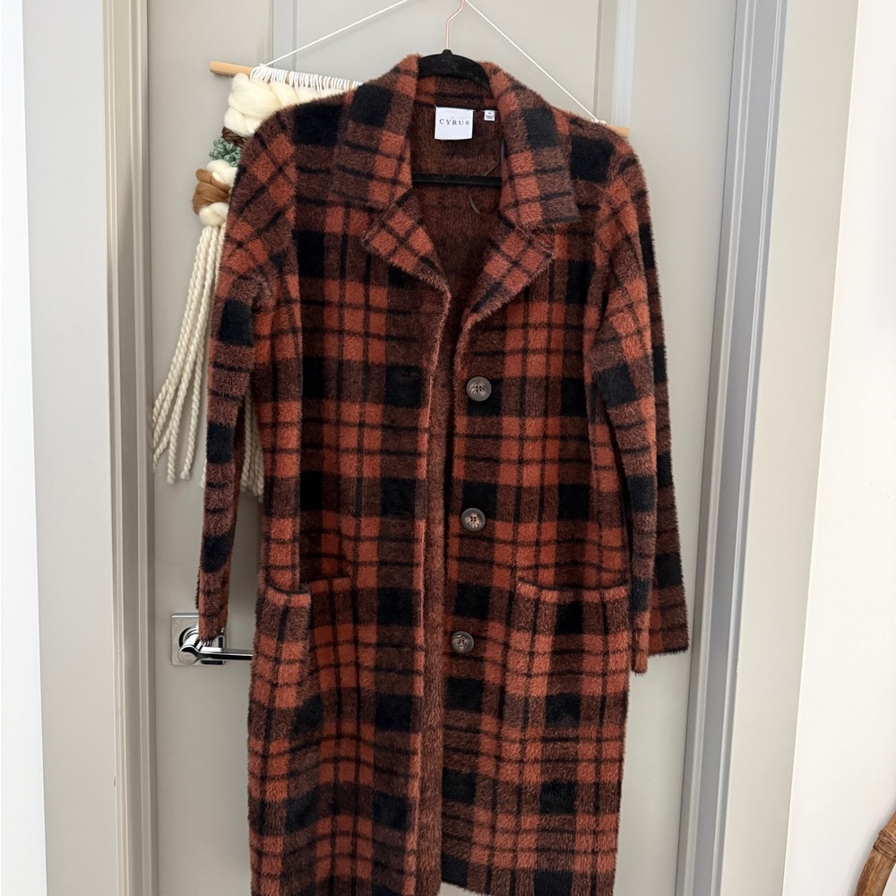 Cyrus Women's Plaid Jacket - Black and Brown